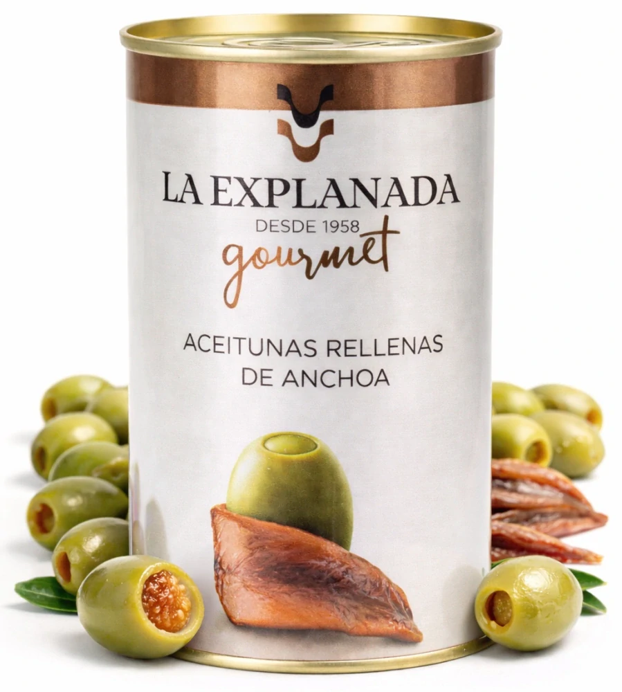 La Explanada zelené olivy plněné ančovičkami 350g