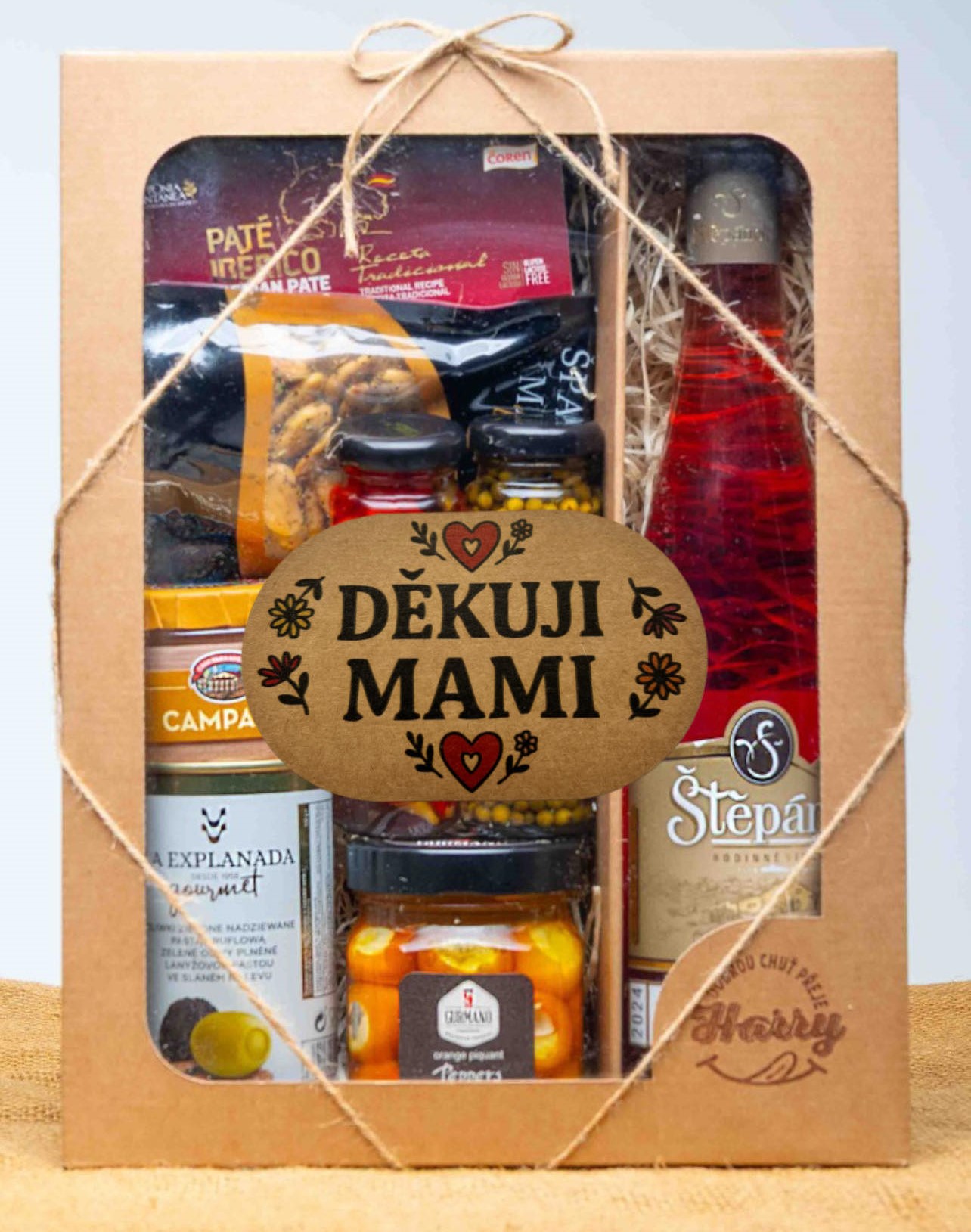 VELKÁ DÁRKOVÁ SADA s Růžovým vínem děkuji mami
