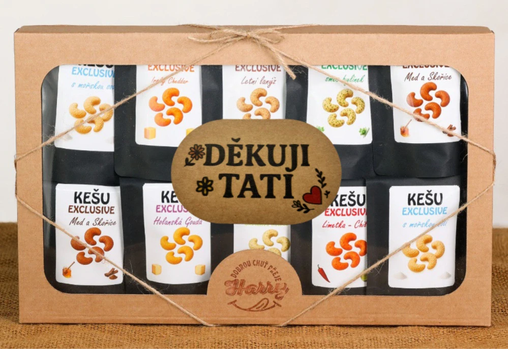 Dárková sada Kešu EXCLUSIVE mix 10 druhů TOP CHUŤ děkuji tati