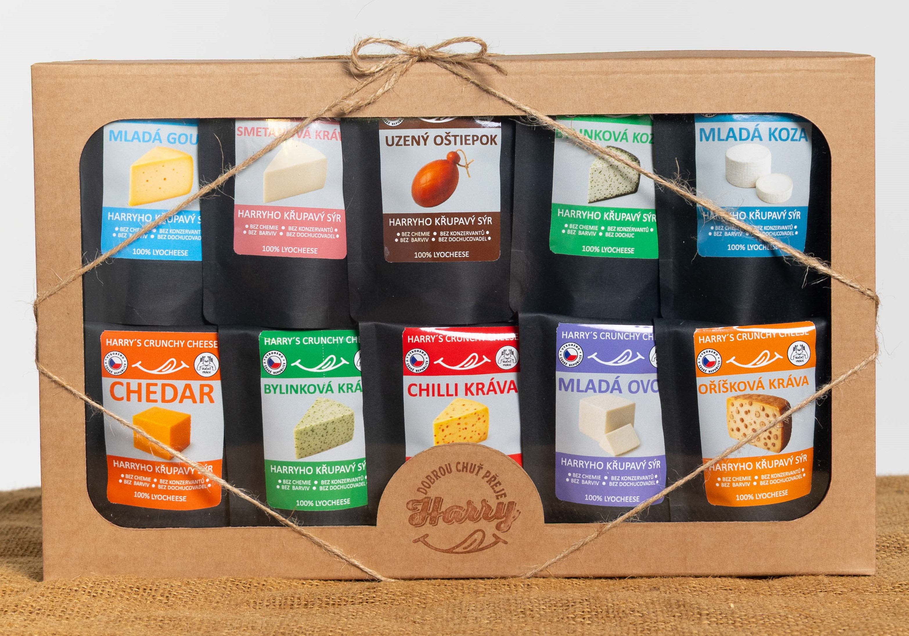 Křupavý sýr Dárková sada 10 druhů sýrů