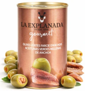 La Explanada Zelené olivy plněné ančovičkovou pastou 280g