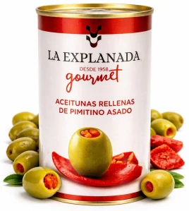 LA EXPLANADA - Zelené olivy plněné paprikovou pastou GOURMET 350g