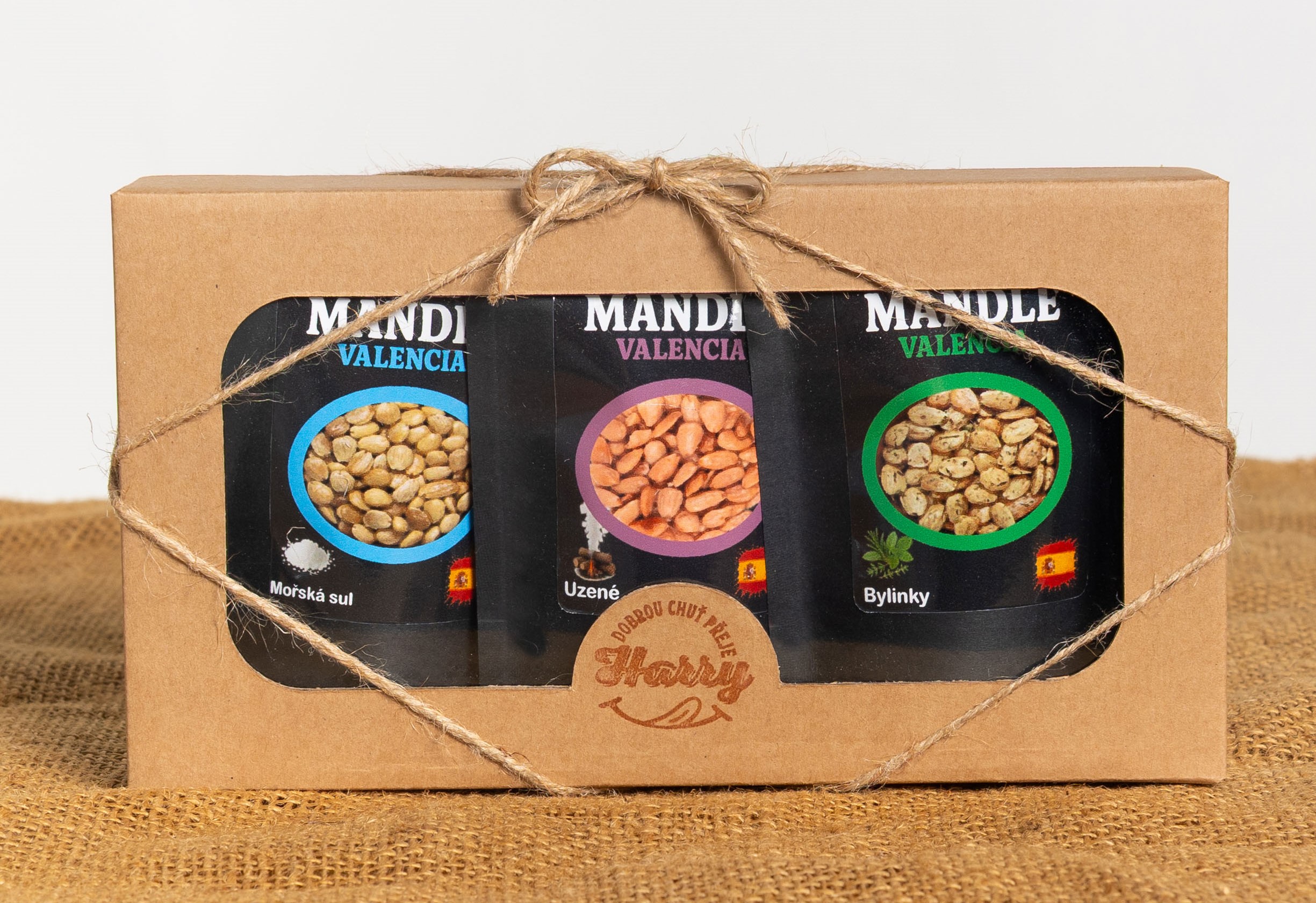 Dárková sada Španělských mandlí bylinky+uzené+mořská sůl