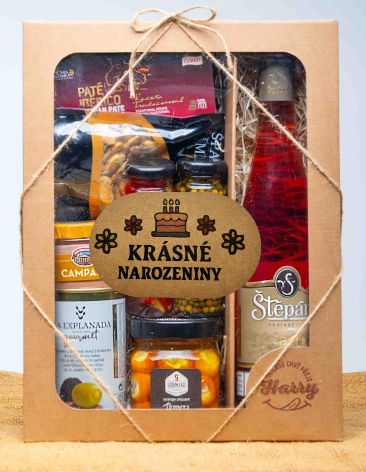VELKÁ DÁRKOVÁ SADA s Růžovým vínem krásné narozeniny
