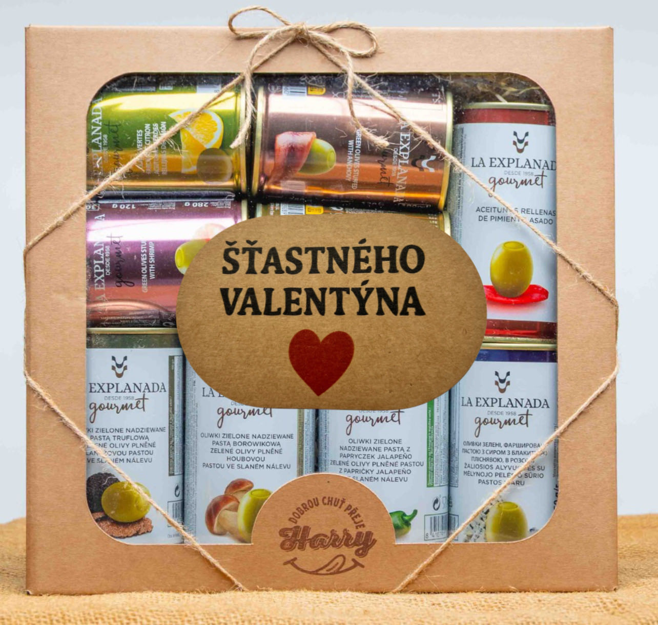 VELKÁ DÁRKOVÁ SADA 9 druhů oliv Šťastného Valentýna