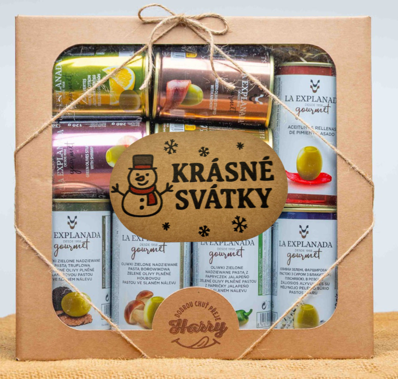 VELKÁ DÁRKOVÁ SADA 9 druhů oliv s pastou LA EXPLAMADA v