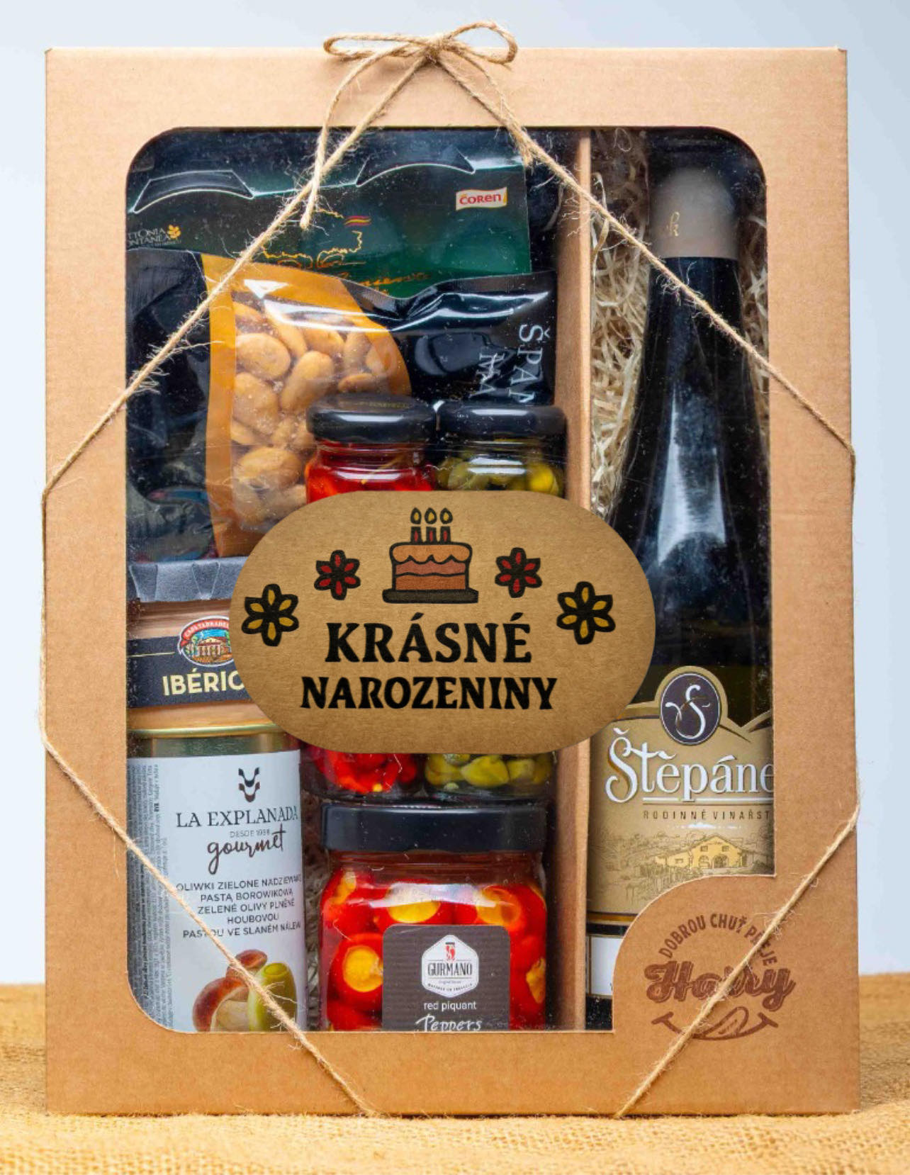 VELKÁ DÁRKOVÁ SADA s BÍlým vínem krásné narozeniny