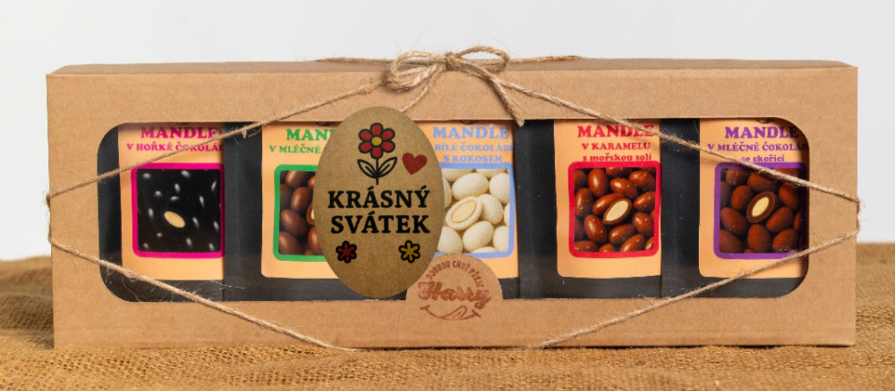 Dárková sada sladkých mandlí mix 5ks krásný svátek