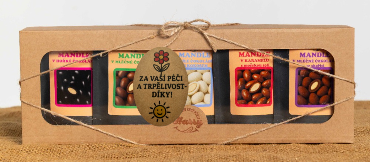 Dárková sada sladkých mandlí mix 5ks za Vaši péči a trpělivost