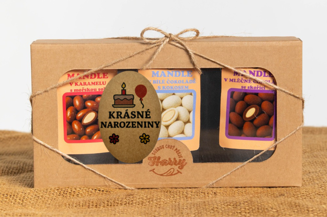 Dárková sada sladkých mandlí 3ks krásné narozeniny Raffaelo
