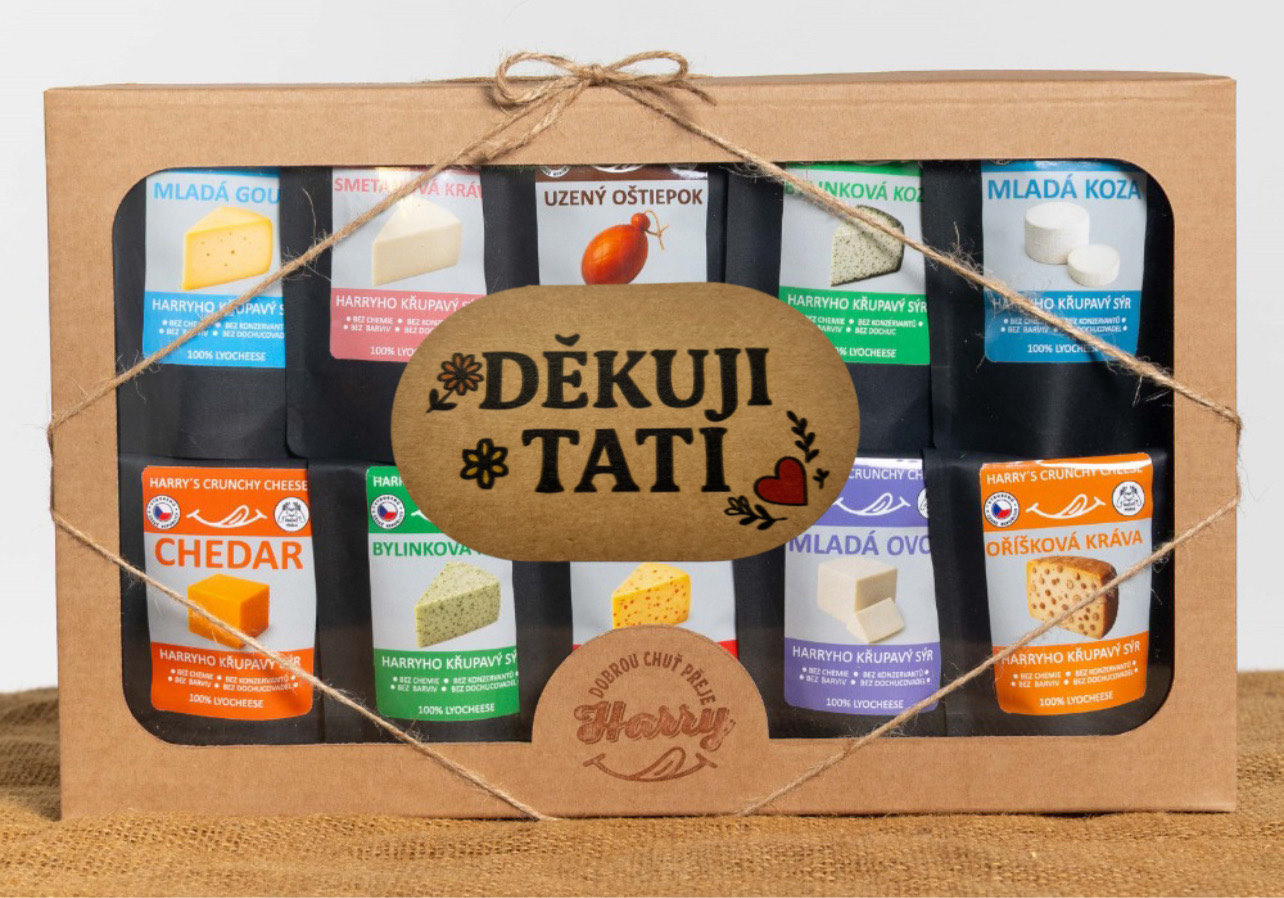 Křupavý sýr Dárková sada 10 druhů sýrů děkuji tati