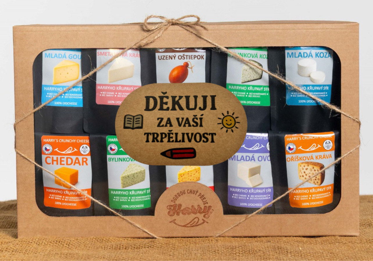 Křupavý sýr Dárková sada 10 druhů sýrů děkuji za Vaši trpělivost