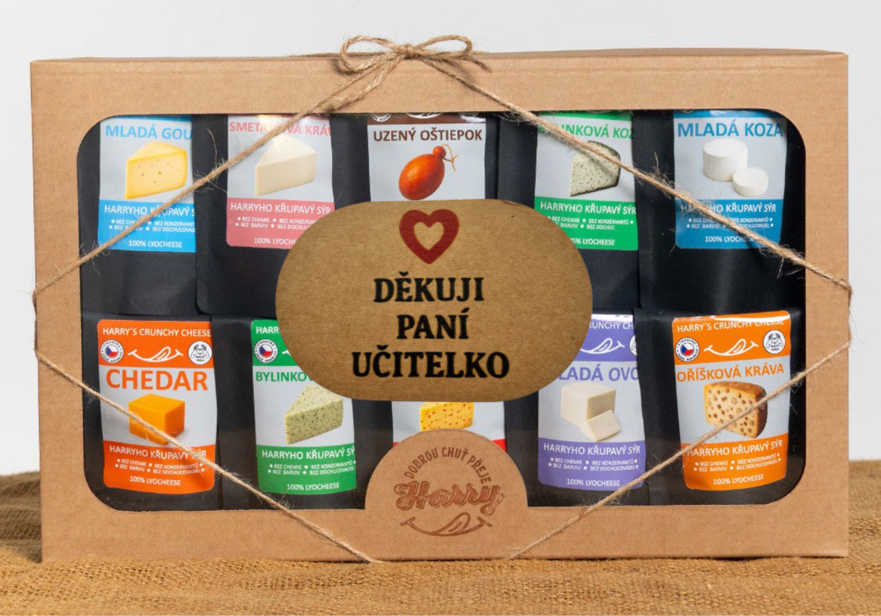 Křupavý sýr Dárková sada 10 druhů sýrů děkuji paní učitelko