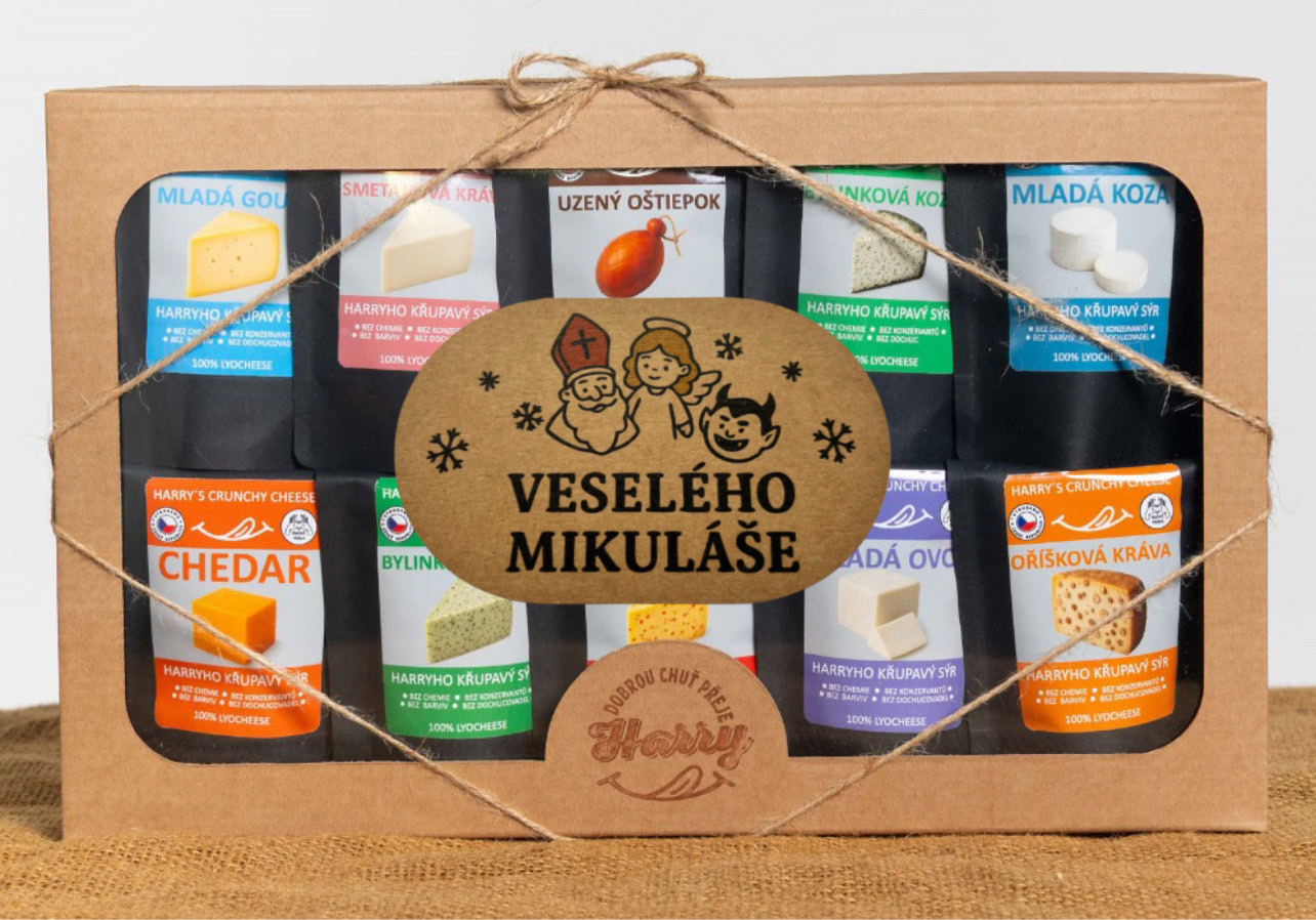 Křupavý sýr Dárková sada 10 druhů sýrů veselého mikuláše