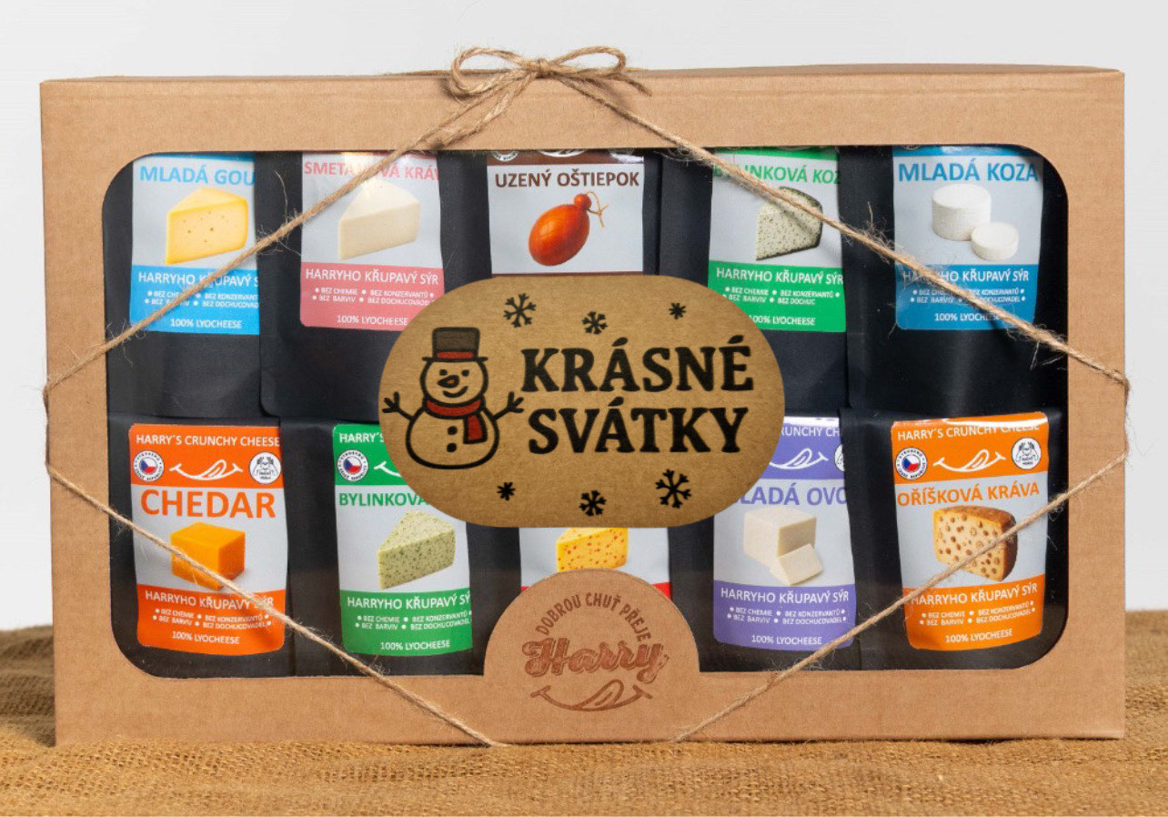 Křupavý sýr Dárková sada 10 druhů sýrů krásné svátky