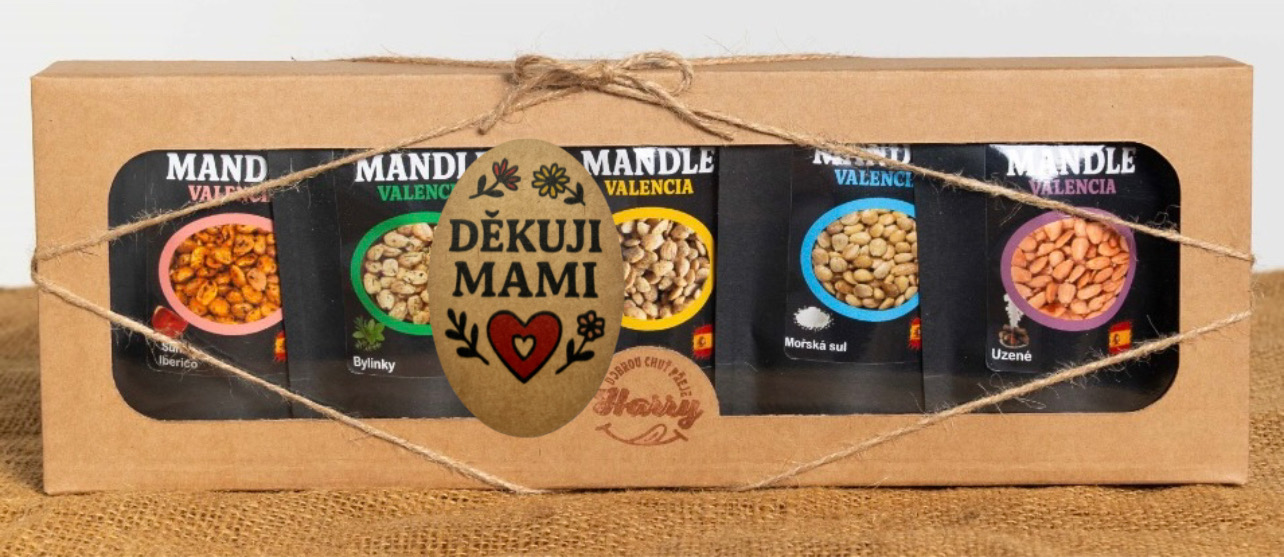 Dárková sada Španělských mandlí mix 5ks děkuji mami