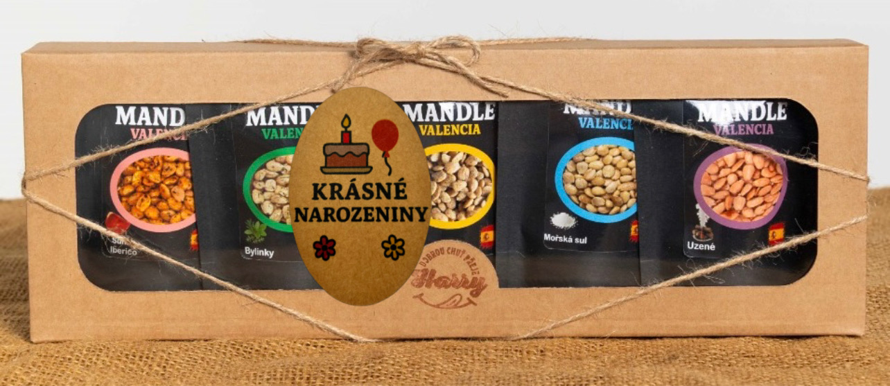 Dárková sada Španělských mandlí mix 5ks krásné narozeniny