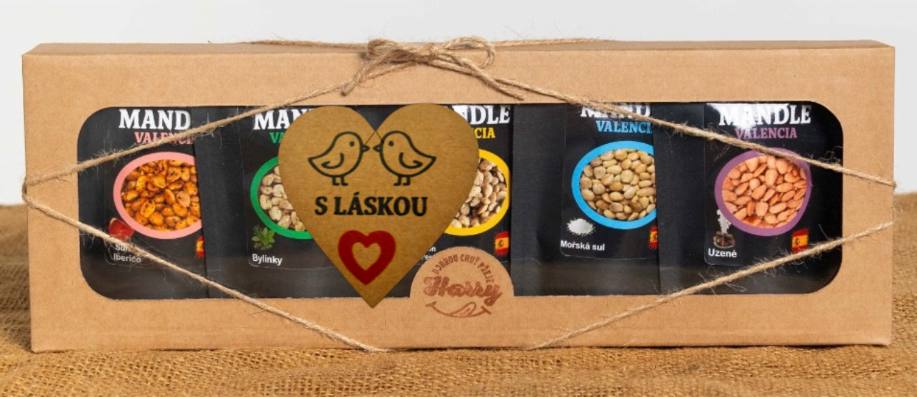Dárková sada Španělských mandlí mix 5ks s láskou