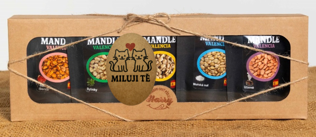 Dárková sada Španělských mandlí mix 5ks miluji Tě