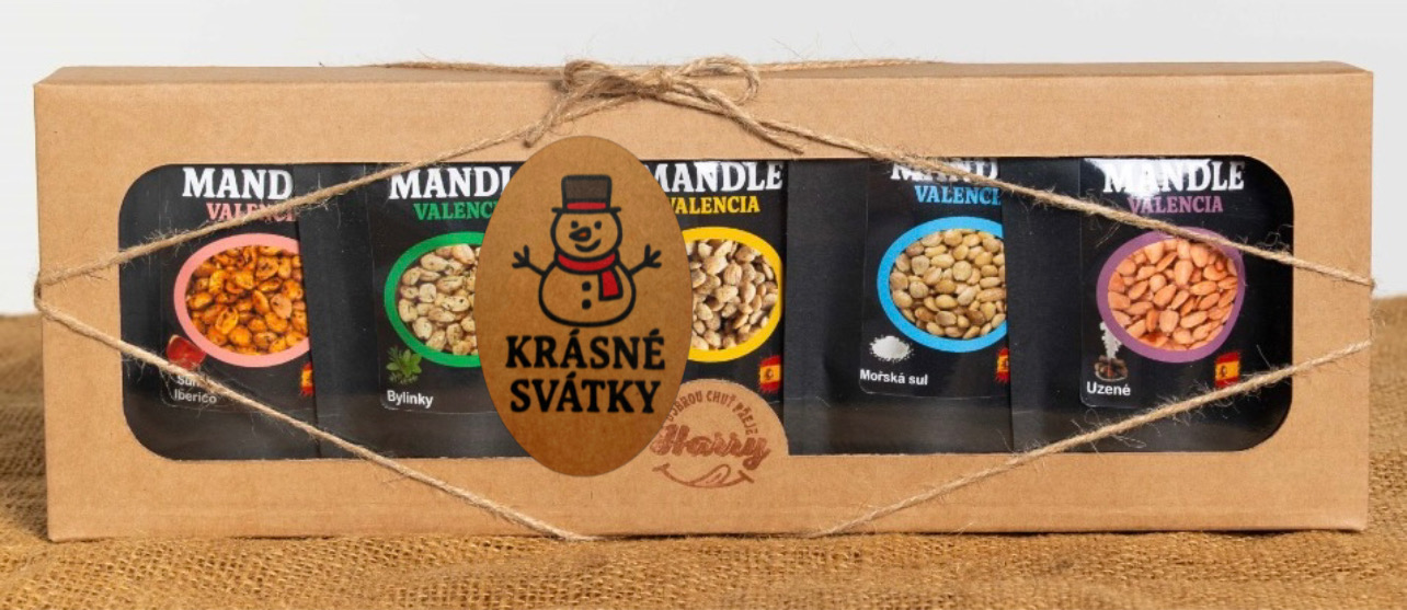 Dárková sada Španělských mandlí mix 5ks krásné svátky mikuláš
