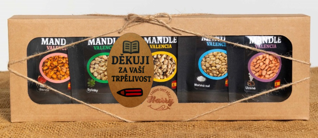 Dárková sada Španělských mandlí mix 5ks děkuji za Vaši trpělivost