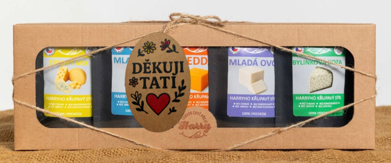 Dárková sada 5 druhů lyo sýrů MIX děkuji tati