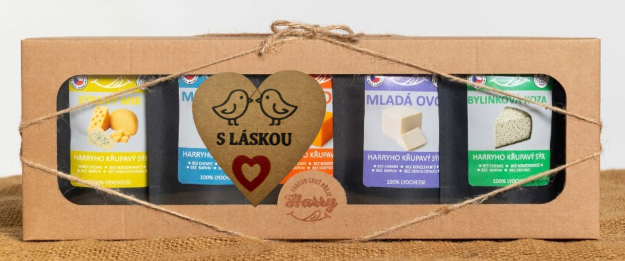 Dárková sada 5 druhů lyo sýrů MIX s láskou