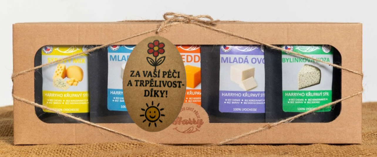 Dárková sada 5 druhů lyo sýrů MIX za Vaší péči a trpělivost díky