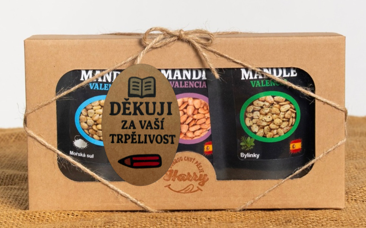 Dárková sada Španělských mandlí bylinky+uzené+mořská sůl děkuji za Vaši trpělivost