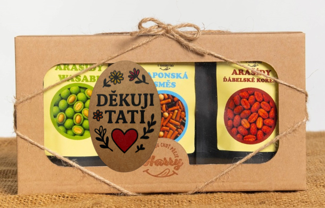 Křupavé arašídy Dárková sada 3 druhů děkuji tati