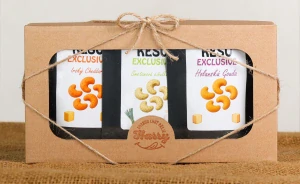 Dárková sada Kešu EXCLUSIVE mix Cheddar + Gouda + Smetanová cibulka