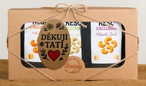 Dárková sada Kešu EXCLUSIVE mix Cheddar + Gouda + Smetanová cibulka Děkuji tati