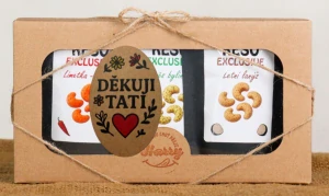 Dárková sada Kešu EXCLUSIVE mix Letní lanýž + směs bylinek + Limetka Chilli Děkuji tati