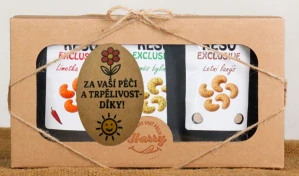 Dárková sada Kešu EXCLUSIVE mix Letní lanýž + směs bylinek + Limetka Chilli za Vaši péči a trpělivost