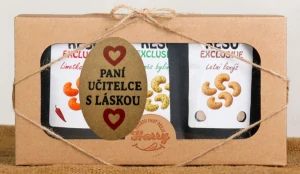 Dárková sada Kešu EXCLUSIVE mix Letní lanýž + směs bylinek + Limetka Chilli paní učitelce s Láskou