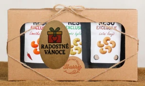 Dárková sada Kešu EXCLUSIVE mix Letní lanýž + směs bylinek + Limetka Chilli Radostné Vánoce dárek