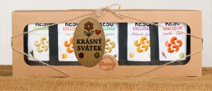 Dárková sada Kešu EXCLUSIVE mix 5 druhů slaných TOP CHUŤ Krásný svátek