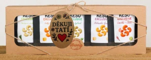 Dárková sada Kešu EXCLUSIVE mix 5 druhů slaných TOP CHUŤ Děkuji tati