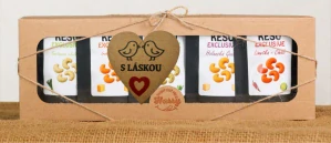 Dárková sada Kešu EXCLUSIVE mix 5 druhů slaných TOP CHUŤ s Láskou