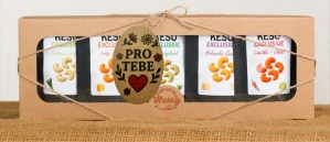 Dárková sada Kešu EXCLUSIVE mix 5 druhů slaných TOP CHUŤ Pro Tebe