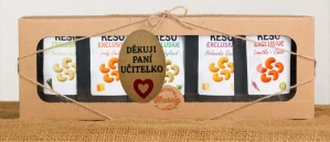 Dárková sada Kešu EXCLUSIVE mix 5 druhů slaných TOP CHUŤ Děkuji paní učitelko