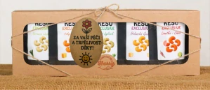 Dárková sada Kešu EXCLUSIVE mix 5 druhů slaných TOP CHUŤ za Vaši péči a trpělivost díky