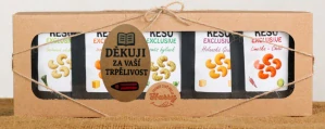 Dárková sada Kešu EXCLUSIVE mix 5 druhů slaných TOP CHUŤ děkuji za Vaši trpělivost
