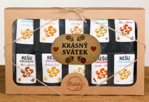 Dárková sada Kešu EXCLUSIVE mix 10 druhů TOP CHUŤ krásný svátek