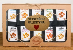 Dárková sada Kešu EXCLUSIVE mix 10 druhů TOP CHUŤ Šťastný Valentýn
