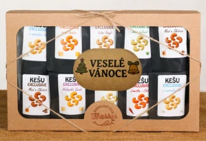 Dárková sada Kešu EXCLUSIVE mix 10 druhů TOP CHUŤ krásné svátky stromeček