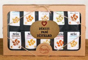 Dárková sada Kešu EXCLUSIVE mix 10 druhů TOP CHUŤ děkuji paní učitelko