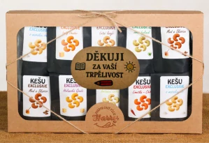 Dárková sada Kešu EXCLUSIVE mix 10 druhů TOP CHUŤ děkuji za Vaši trpělivost