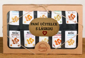Dárková sada Kešu EXCLUSIVE mix 10 druhů TOP CHUŤ paní učitelce s láskou