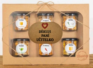 Dárková sada Kešu či Mandlí 6ks NAMIXUJ si SÁM Děkuji paní učitelko